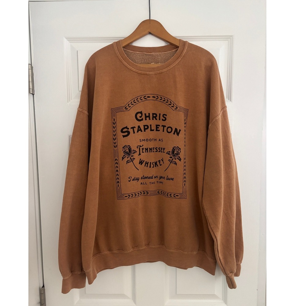 Chris Stapleton Tennessee Whiskey Crewneck Sweatshirt XL‎ Brown Official Merch